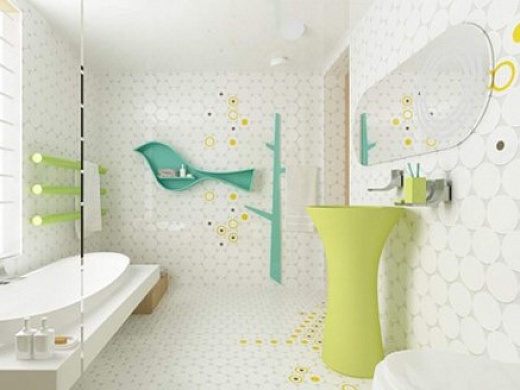 Красочные и капризные ванные комнаты